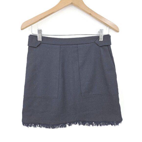 Zadig & Voltaire Charcoal Fringe Mini Skirt - Picture 1 of 7